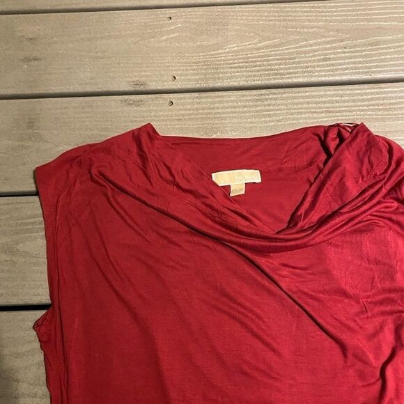 Michael Kors Asymmetrical Neckline Cap Sleeve Side Ruching Medium - Picture 3 of 7